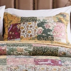 Antique Chic Reversible Pillow Sham King 20" X 36" Multicolor By Greenland Home Fashion