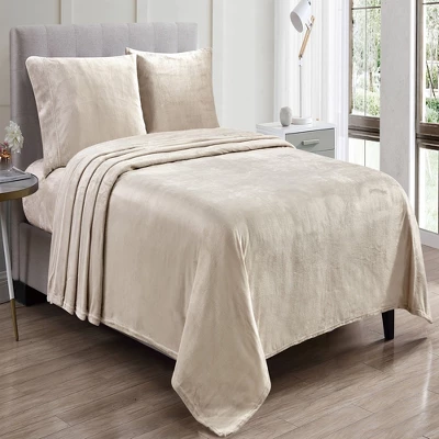 Kansas Wrinkle Resistant Ultra Soft Solid All Season Sheet Set Light Brown By Plazatex - Image 3