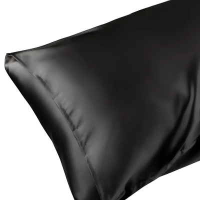 Unique Bargains Satin Hair And Skin Breathable Envelope Closure Pillowcase 2 Pcs