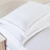 Standard 2pk Hemstitch Pillow Sham White - Luxury Hotel