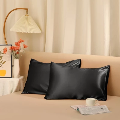Unique Bargains Satin Hair And Skin Breathable Envelope Closure Pillowcase 2 Pcs - Image 5