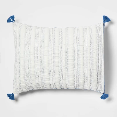 Reversible Matelassé Stitched Stripe Quilt Sham - Threshold™ - Image 3