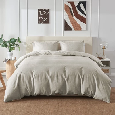 Peace Nest Solid Faux Linen Duvet Cover Set - Luxurious Comfort - Image 2