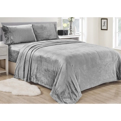 Lavana Microplush Ultra Premium All Season Soft Brushed Sheet Set Gray By Plazatex - Image 3