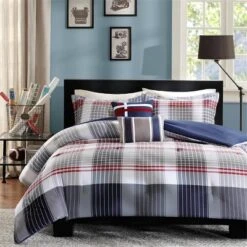 Blue & Red Plaid Carson Multiple Piece Comforter Set