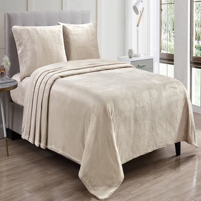 Kansas Wrinkle Resistant Ultra Soft Solid All Season Sheet Set Light Brown By Plazatex - Image 2