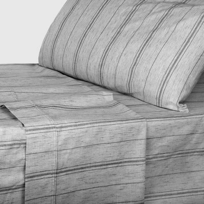 King Printed Pattern Peached Cotton Percale Melange Sheet Set Minimal - Macaron - Image 8