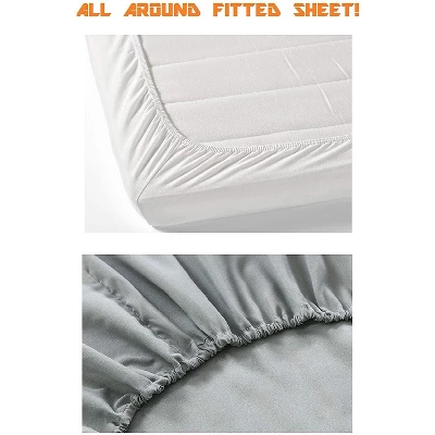 Elegant Comfort Luxurious Three-Line Emroidered 4-Piece Wrinkle Resistant Coziest Bed Sheet Set - Image 2