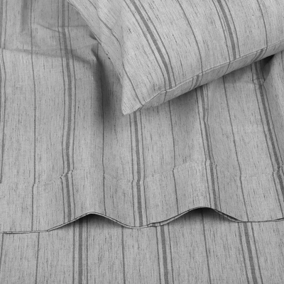 King Printed Pattern Peached Cotton Percale Melange Sheet Set Minimal - Macaron - Image 7