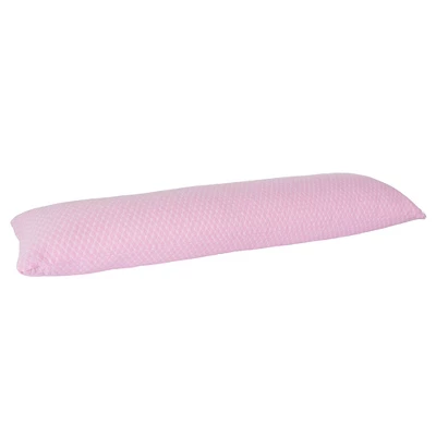 Hastings Home Memory Foam Body Pillow With Hypoallergenic Zippered Protector - Pink - Image 5
