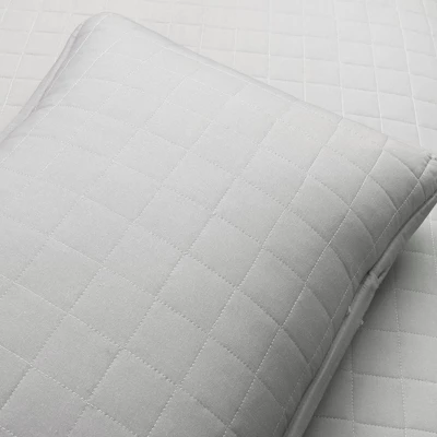 Lush Décor 3pc Farmhouse Box Stitch And Stripe Oversized Reversible Cotton Quilt Set Gray - Image 4