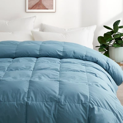 Peace Nest Organic Cotton Down Feather Comforter Duvet Insert, Blue - Image 5