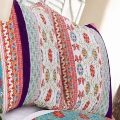 Thalia Reversible Pillow Sham Standard 20" X 26" Multicolor By Greenland Home Fashion
