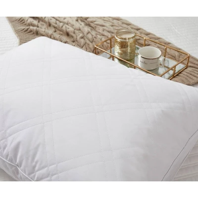 Cotton Quilted White Goose Feather And Down Pillow 2pk White - Blue Ridge Home Fashions - Image 4