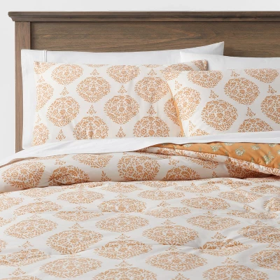 Medallion Printed Comforter & Sham Set Off-White/Dark Gold - Threshold™ - Image 4