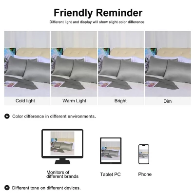 4 Pcs Queen 20"x30" Silk Satin Luxury Cooling Pillowcase Grey - PiccoCasa - Image 4