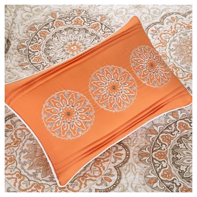 6pc Menara Reversible Quilted Coverlet Set Orange - Madison Park - Image 5