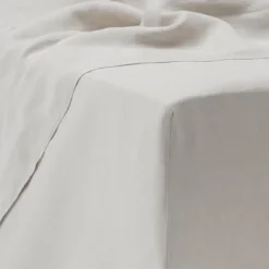 Fabdreams 100% Organic Linen 4-Piece Sheet Set- Stonewashed Finish