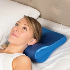 Core Products AB Contour Cervical Support Pillow, Satin, Blue
