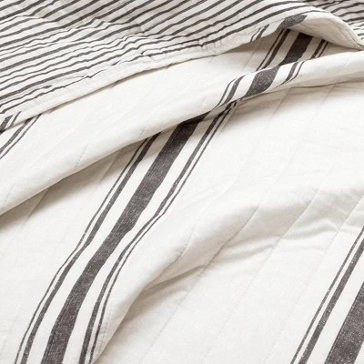 Farmhouse Striped Reversible Quilt Bedding Set - Lush Décor - Image 3