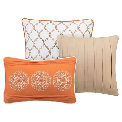 6pc Menara Reversible Quilted Coverlet Set Orange - Madison Park - Image 3