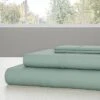 Hastings Home Brushed Microfiber Queen Sheet Set - Fitted And Flat Sheets, Pillowcases - 4-Piece, Sage Green