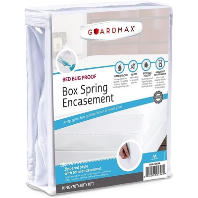 Guardmax Zippered Box Spring Encasement - 100% Waterproof Box Spring Protector - White - Image 13