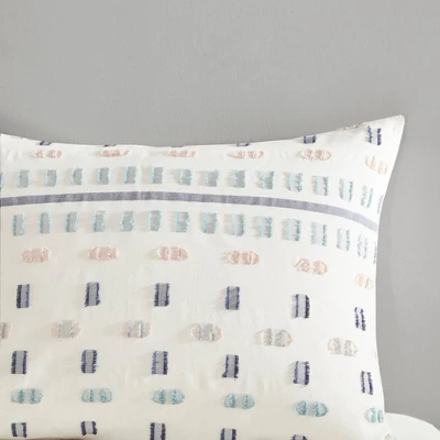 Ari 5pc Cotton Jacquard Duvet Cover Set Aqua - Image 11