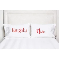 C&F Home 20" X 30" Naughty And Nice Christmas Holiday Pillowcase Set