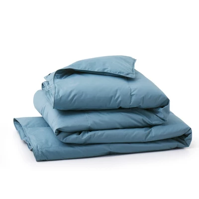Peace Nest Organic Cotton Down Feather Comforter Duvet Insert, Blue - Image 4