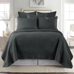 The Industrial Shop Solid Quilt And Sham Bedding Set