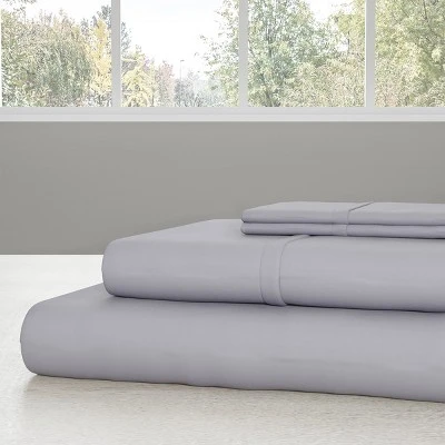 Hastings Home Brushed Microfiber Sheet Set - Twin XL, Silver Gray, 3 Pieces - Image 2