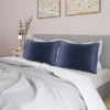 PiccoCasa Silk Satin Luxury Cooling Pillowcase Navy Queen 20"x30" 4 Pcs