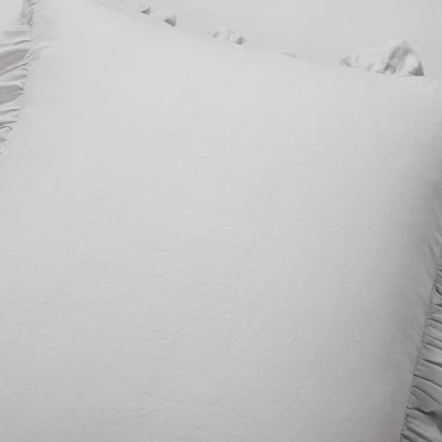 Lush Décor 3pc Full/Queen Reyna 100% Cotton Duvet Cover Set Light Gray - Image 5