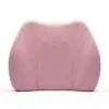 WENNEBIRD Model Q Lumbar Memory Foam Support Pillow To Improve Posture With Raised Side Butterfly Design, Dual Fabric, And Removable Cover, Pink