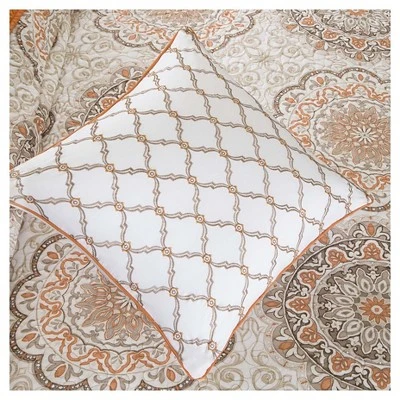 6pc Menara Reversible Quilted Coverlet Set Orange - Madison Park - Image 4