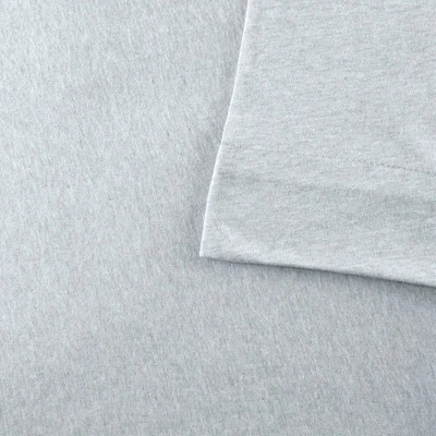 Heathered Cotton Jersey Knit Sheet Set Full Light Gray - Image 2