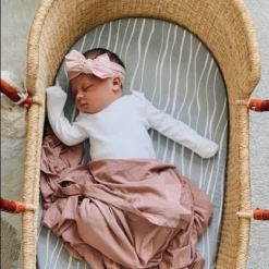 Ely's & Co. Baby Fitted Sheet 100% Combed Jersey Cotton Grey And White Abstract 2 Pack