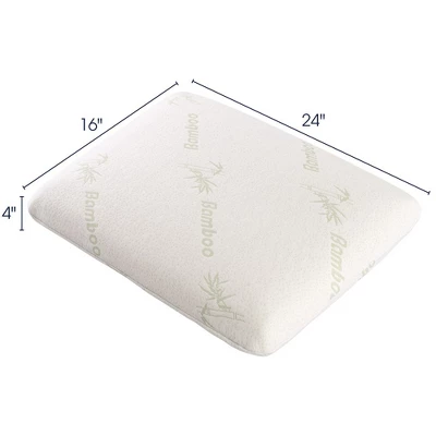 Cheer Collection Latex Memory Foam Pillow With Washable Cover - White (24" X 16" X 4") - Image 5