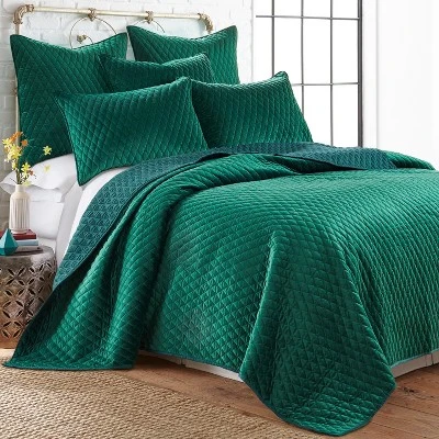 Velvet Emerald Green Euro Sham - Levtex Home - Image 2