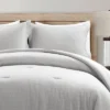 Lush Décor 3pc Haniya Solid Waffle Woven 100% Cotton Textured Comforter Set
