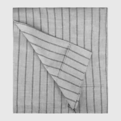 Full Printed Pattern Peached Cotton Percale Melange Sheet Set Pin Stripe - Macaron