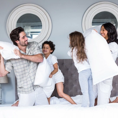 Hastings Home Memory Foam Body Pillow With Hypoallergenic Zippered Protector - Pink - Image 3