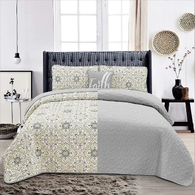 Quilt Set Reversible Down Alternative - Hannah Linen