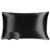 2 Pcs Standard Silk Gift Set Pillowcase And Eye Cover Black - PiccoCasa