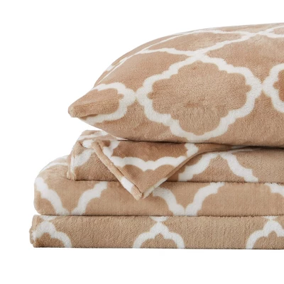 Great Bay Home Printed Velvet Plush Warm And Cozy Fleece Sheet Set - Image 5